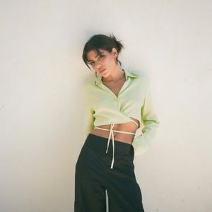 Zara tie up cropped top